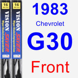 Front Wiper Blade Pack for 1983 Chevrolet G30 - Vision Saver