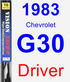 Driver Wiper Blade for 1983 Chevrolet G30 - Vision Saver