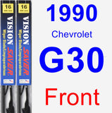 Front Wiper Blade Pack for 1990 Chevrolet G30 - Vision Saver