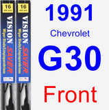 Front Wiper Blade Pack for 1991 Chevrolet G30 - Vision Saver