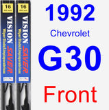Front Wiper Blade Pack for 1992 Chevrolet G30 - Vision Saver