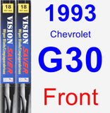 Front Wiper Blade Pack for 1993 Chevrolet G30 - Vision Saver