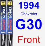 Front Wiper Blade Pack for 1994 Chevrolet G30 - Vision Saver