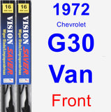 Front Wiper Blade Pack for 1972 Chevrolet G30 Van - Vision Saver