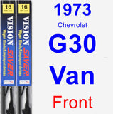 Front Wiper Blade Pack for 1973 Chevrolet G30 Van - Vision Saver
