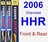 Front & Rear Wiper Blade Pack for 2006 Chevrolet HHR - Vision Saver
