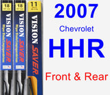 Front & Rear Wiper Blade Pack for 2007 Chevrolet HHR - Vision Saver
