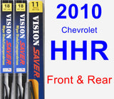 Front & Rear Wiper Blade Pack for 2010 Chevrolet HHR - Vision Saver