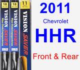 Front & Rear Wiper Blade Pack for 2011 Chevrolet HHR - Vision Saver