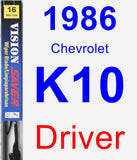 Driver Wiper Blade for 1986 Chevrolet K10 - Vision Saver