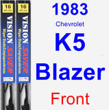 Front Wiper Blade Pack for 1983 Chevrolet K5 Blazer - Vision Saver