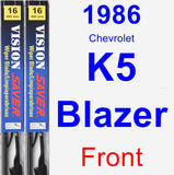 Front Wiper Blade Pack for 1986 Chevrolet K5 Blazer - Vision Saver