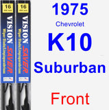 Front Wiper Blade Pack for 1975 Chevrolet K10 Suburban - Vision Saver