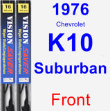 Front Wiper Blade Pack for 1976 Chevrolet K10 Suburban - Vision Saver