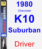 Driver Wiper Blade for 1980 Chevrolet K10 Suburban - Vision Saver