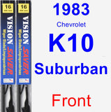 Front Wiper Blade Pack for 1983 Chevrolet K10 Suburban - Vision Saver