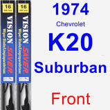 Front Wiper Blade Pack for 1974 Chevrolet K20 Suburban - Vision Saver