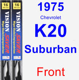 Front Wiper Blade Pack for 1975 Chevrolet K20 Suburban - Vision Saver