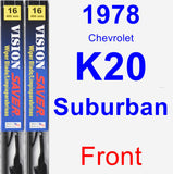 Front Wiper Blade Pack for 1978 Chevrolet K20 Suburban - Vision Saver