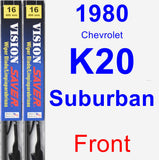 Front Wiper Blade Pack for 1980 Chevrolet K20 Suburban - Vision Saver