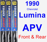 Front & Rear Wiper Blade Pack for 1990 Chevrolet Lumina APV - Vision Saver