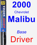 Driver Wiper Blade for 2000 Chevrolet Malibu - Vision Saver