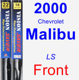 Front Wiper Blade Pack for 2000 Chevrolet Malibu - Vision Saver