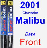 Front Wiper Blade Pack for 2001 Chevrolet Malibu - Vision Saver