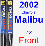 Front Wiper Blade Pack for 2002 Chevrolet Malibu - Vision Saver