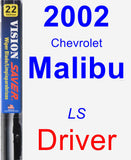 Driver Wiper Blade for 2002 Chevrolet Malibu - Vision Saver
