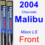 Front Wiper Blade Pack for 2004 Chevrolet Malibu - Vision Saver