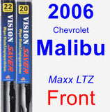 Front Wiper Blade Pack for 2006 Chevrolet Malibu - Vision Saver