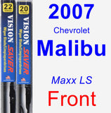 Front Wiper Blade Pack for 2007 Chevrolet Malibu - Vision Saver