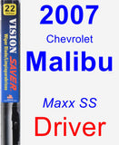 Driver Wiper Blade for 2007 Chevrolet Malibu - Vision Saver