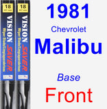 Front Wiper Blade Pack for 1981 Chevrolet Malibu - Vision Saver