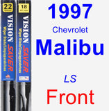 Front Wiper Blade Pack for 1997 Chevrolet Malibu - Vision Saver