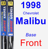 Front Wiper Blade Pack for 1998 Chevrolet Malibu - Vision Saver