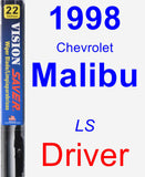 Driver Wiper Blade for 1998 Chevrolet Malibu - Vision Saver