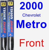 Front Wiper Blade Pack for 2000 Chevrolet Metro - Vision Saver