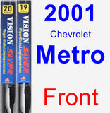 Front Wiper Blade Pack for 2001 Chevrolet Metro - Vision Saver