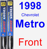 Front Wiper Blade Pack for 1998 Chevrolet Metro - Vision Saver
