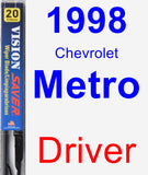 Driver Wiper Blade for 1998 Chevrolet Metro - Vision Saver
