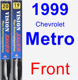 Front Wiper Blade Pack for 1999 Chevrolet Metro - Vision Saver