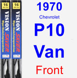 Front Wiper Blade Pack for 1970 Chevrolet P10 Van - Vision Saver
