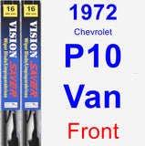 Front Wiper Blade Pack for 1972 Chevrolet P10 Van - Vision Saver