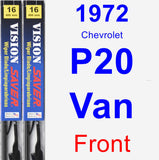Front Wiper Blade Pack for 1972 Chevrolet P20 Van - Vision Saver