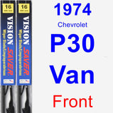 Front Wiper Blade Pack for 1974 Chevrolet P30 Van - Vision Saver