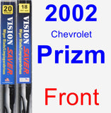 Front Wiper Blade Pack for 2002 Chevrolet Prizm - Vision Saver