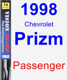 Passenger Wiper Blade for 1998 Chevrolet Prizm - Vision Saver