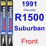 Front Wiper Blade Pack for 1991 Chevrolet R1500 Suburban - Vision Saver